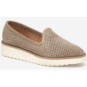Johnston & Murphy Perforated‎ Taupe Suede Slip On Wedge Sneakers Women 11M NEW